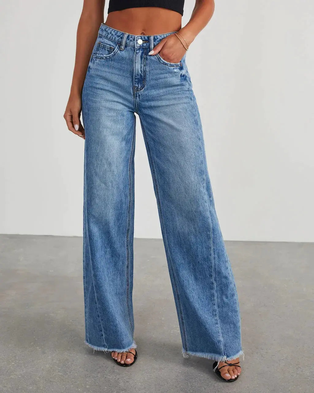 Frayed Hem Jeans Dear Fancy