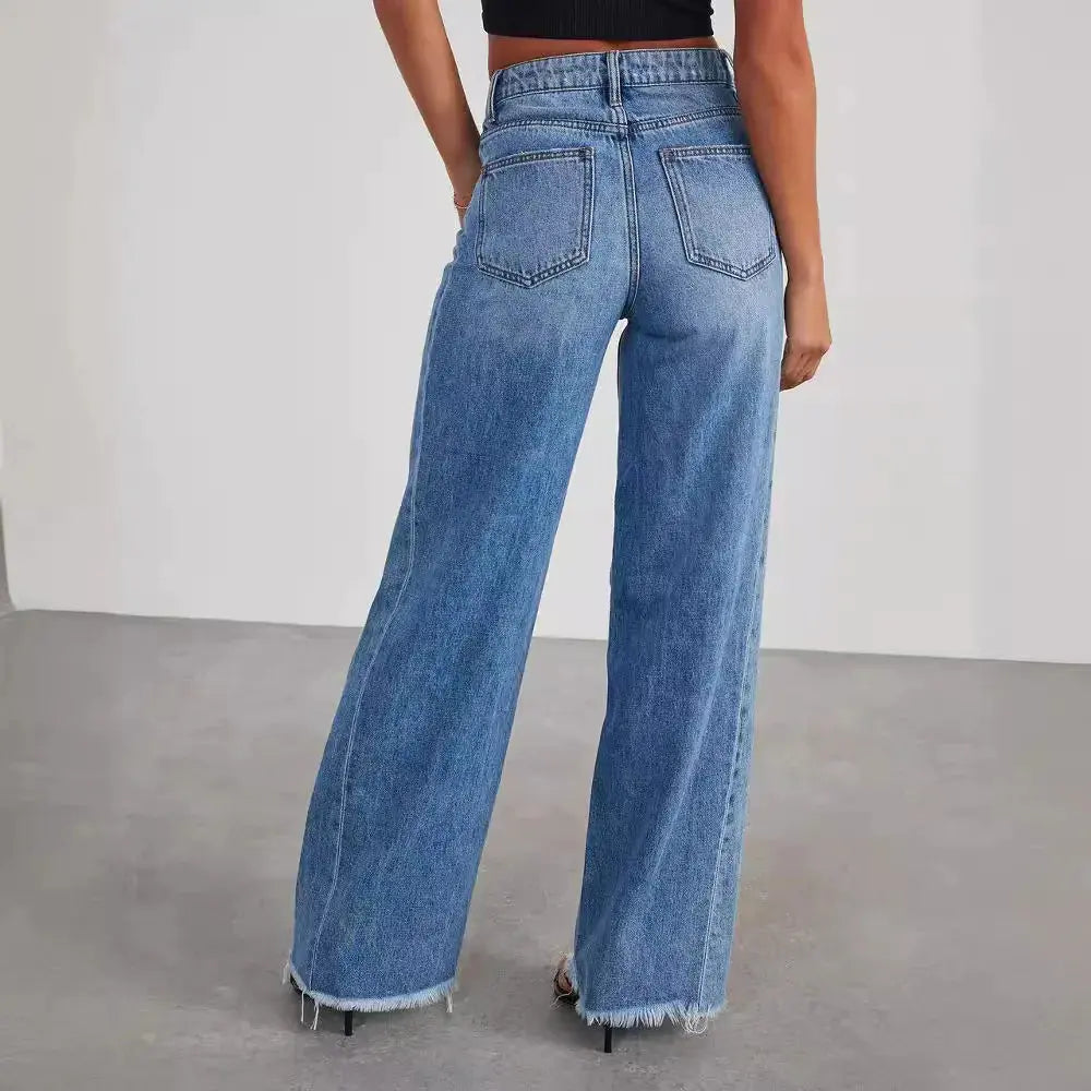 Frayed Hem Jeans Dear Fancy