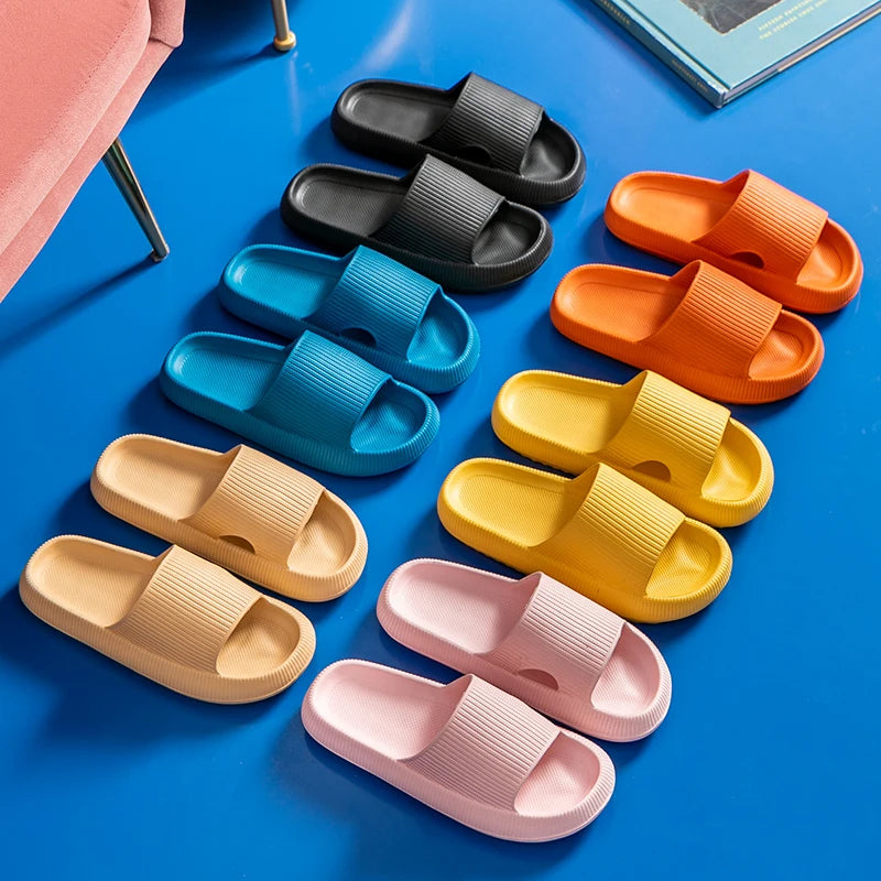 Women Thick Platform Slippers Summer Beach Eva Soft Sole Slide Sandals Leisure Men Ladies Indoor Bathroom Anti-slip Shoes Dear Fancy