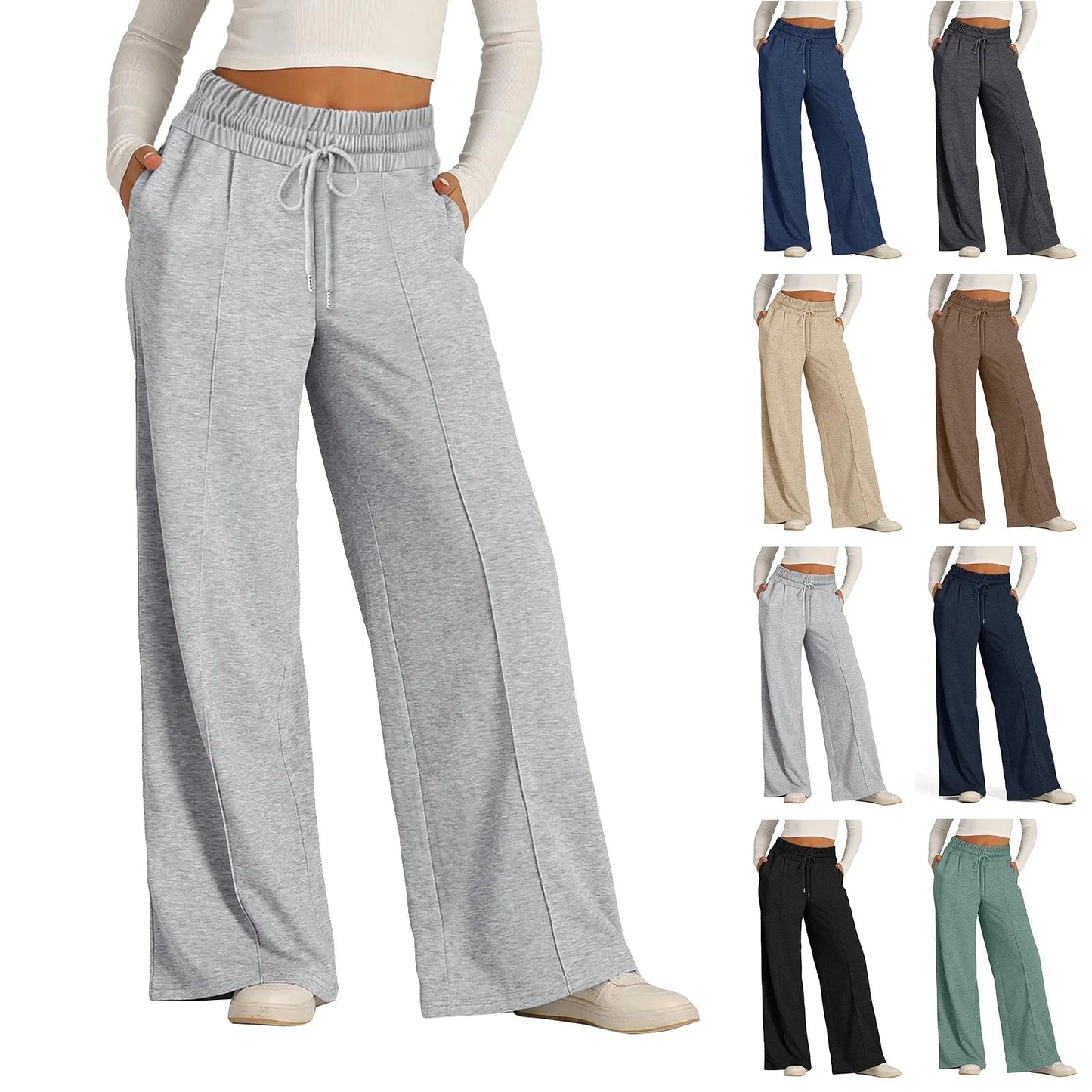 Fleece Sweatpants Women Streetwear Pants High Waist Loose Trousers Casual Straight Sport Wide Leg Baggy Pants Joggers Dear Fancy